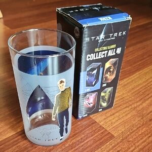 STAR TREK Captain Kirk 2008 Paramount Pictures Collectible Drinking Glass NIB